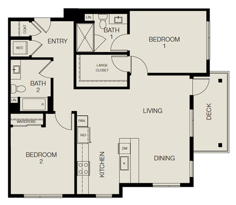 Realm 2D 2 bedroom layout